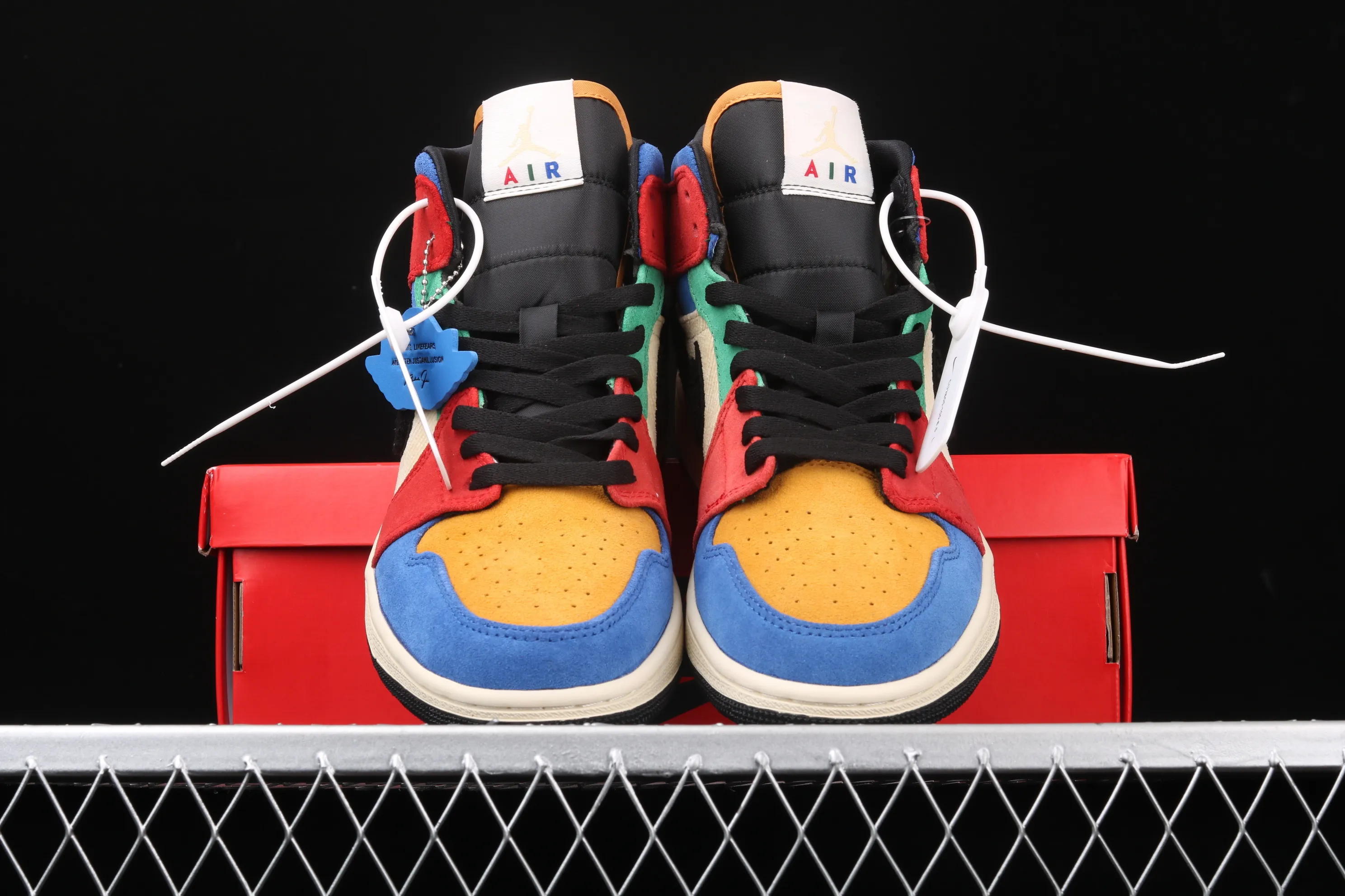 All categories Air Jordan Jordan series basketball shoes Air Jordan 1 Mid Blue The Great x Air Jordan 1 Mid AJ1 Joe 1 mid-top "colorful stitching" basketball shoes CU2805-100